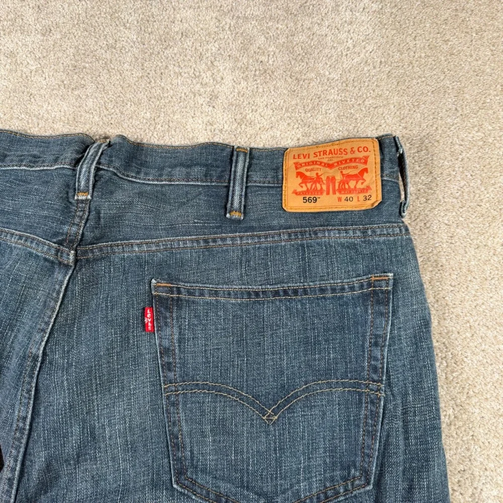 Levi's 569 Loose‎ Straight Jeans Mens 40x32 (FITS 40x31) Blue Denim Relaxed Fit